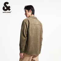 杰克琼斯春季日常休闲纯色简约百搭宽松翻领纽扣长袖衬衫男装 E06柚木 180/100A/L