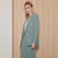 爱特爱气质通勤一粒扣挺括收腰高级感小西装秋季短外套7103806 浅海蓝38 L 165 165/40/L