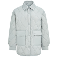 雪中飞 SNOWFLYING女士轻薄羽绒服大气翻领菱形格缝线设计女士轻薄羽绒服女 |8281  165/88A