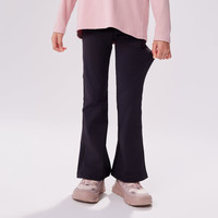 ebaer女童鲨鱼裤春秋冬款儿童运动休闲加绒打底裤修身喇叭瑜伽裤 2004浓墨黑