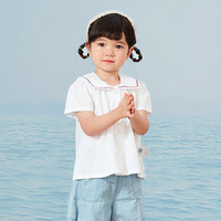 PawinPaw卡通小熊童装年夏季女宝宝学院风小熊短袖衬衫 白色/10 80 cm