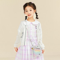 PawinPaw卡通小熊童装年夏季女童学院风棒球服毛衣开衫 米白色/39 140 cm