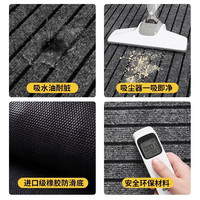 品歌地垫入户门垫进门脚垫家用可裁剪厨房防滑垫子玄关条纹地毯 七条纹-灰色 120*140cm【加厚耐磨】
