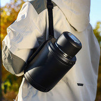 洁雅杰保温壶304不锈钢大容量1.5L车载真空户外旅行保温水壶吨吨壶黑色