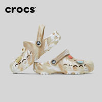 crocs 卡骆驰 贝雅大理石纹户外休闲鞋洞洞鞋206935 茶色/彩色-2ZM