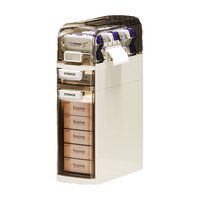 百易特卫生间抽屉式夹缝收纳柜厕所杂物储物柜浴室超窄缝隙柜防水侧边柜 三层两侧可抽纸