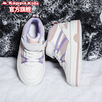 Kappa Kids卡帕童鞋加绒棉鞋儿童运动鞋冬季加厚保暖高帮休闲鞋 米白/粉4057 35