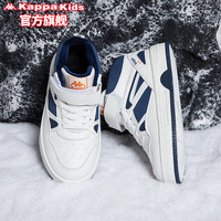Kappa Kids卡帕童鞋加绒棉鞋儿童运动鞋冬季加厚保暖高帮休闲鞋 米白/兰4057 26 26码/内长17.5cm