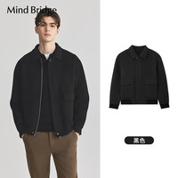 Mind Bridge2024男士短款休闲翻领毛呢外套冬季羊毛翻领夹克 170/M