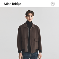 Mind Bridge2024男士短款休闲翻领毛呢外套冬季羊毛翻领夹克 175/L