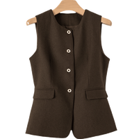 晚白2025春款时尚简约气质羊毛外套百搭韩系休闲百搭马甲女