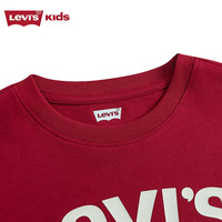 LEVI'S 李维斯儿童童装T恤长袖男童圆领上衣长袖T 辣椒红 160/76  160 /76 【身高152-158cm】