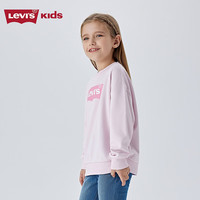LEVI'S李维斯童装儿童卫衣男女童毛圈圆领卫衣2025春季舒适上衣 幻粉色 130 /64 【身高116-122cm】