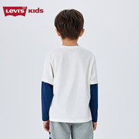 LEVI'S 李维斯儿童童装T恤长袖男童圆领上衣长袖T 糖果白 110/52  110 /52 【身高98-104cm】