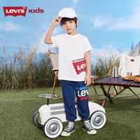LEVI'S李维斯男女童装短袖T恤夏腰果花蝙蝠标logo上衣 明亮白 150/72 
