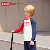 LEVI'S李维斯童装儿童棉长袖T春季撞色拼接男童圆领上衣 160 -76