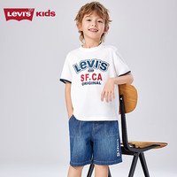 LEVI'S李维斯童装男童短袖t恤夏季儿童凉爽上衣 明亮白 120 /60 【身高110-116cm】