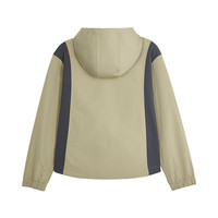 斯凯奇外套女夏季2025新款山野户外系列半开胸梭织连帽外套防泼水夹克 L424W036-04PK/银鼠尾草米色 M