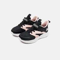 Kappa Kids卡帕童鞋夏季儿童运动鞋时尚单网透气男童鞋休闲女童跑步鞋 黑/嫩粉 31 适合脚长约195mm