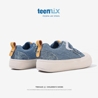 天美意（TEENMIX）天美意童鞋儿童帆布鞋2024春秋季可爱校园休闲鞋子中大童鞋子 蓝色 34