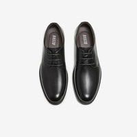 PLUS会员：百思图 【牛皮厚底正装鞋】经典款简约商务通勤男士皮鞋25002AM5 黑色