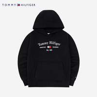 Tommy Hilfiger 汤米童装男女童连帽卫衣秋季儿童舒适休闲上衣 黑色 150 /72 【身高140-152cm】