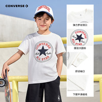 Converse匡威儿童装男童短袖T恤2024夏季大童潮牌上衣女童夏装男孩半袖t恤 羽白色 110 /56 【身高104-110cm】