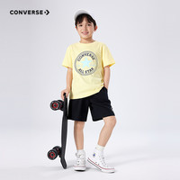 Converse匡威儿童装男童短袖T恤2024夏季大童潮牌上衣女童夏装男孩半袖t恤 鹅蛋黄 110 /56 【身高104-110cm】
