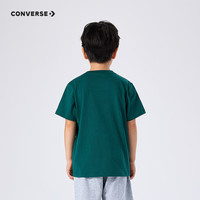 Converse匡威儿童装男童短袖T恤2024夏季大童潮牌上衣女童夏装男孩半袖t恤 龙鳞绿 130 /64 【身高116-122cm】