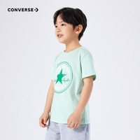 Converse匡威儿童装男童短袖T恤2024夏季大童潮牌上衣女童夏装男孩半袖t恤 芦荟绿 140 /68 【身高128-140cm】