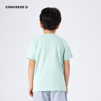 Converse匡威儿童装男童短袖T恤2024夏季大童潮牌上衣女童夏装男孩半袖t恤 芦荟绿 110 /52 【身高98-104cm】