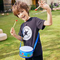 Converse匡威儿童装男童短袖T恤2024夏季大童潮牌上衣女童夏装男孩半袖t恤 8642正黑色 110 /52 【身高98-104cm】