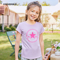 Converse匡威儿童装男童短袖T恤2024夏季大童潮牌上衣女童夏装男孩半袖t恤 8992樱花粉 160 /80 【身高158-170cm】