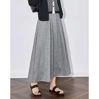 初语轻薄垂感伞裙高腰半身裙长裙a字气质2025年春季百搭裙子 浅灰 S