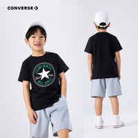 匡威Converse童装2025年夏季男女童透气舒适经典儿童短袖上衣 正黑色 110/56(5)