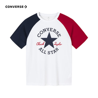 匡威Converse童装男女童凉感短袖T恤夏季撞色拼接儿童宽松上衣 匡威红 110/56