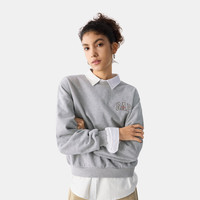 Gap女装2025春季刺绣logo圆领卫衣百搭经典款休闲上衣760790 浅灰色 XL (175/92A)亚洲尺码