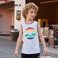 匡威儿童夏季短袖背心男童休闲上衣 纯白色 120(6) 