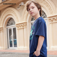 匡威匡威童装男女童凉感短袖T恤2024夏季舒适透气宽松版型儿童短T 24夏藏青蓝 120 (60)(6)