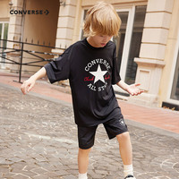 匡威匡威童装男女童凉感短袖T恤2024夏季舒适透气宽松版型儿童短T 正黑色 160/76(L)