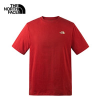 北面（The North Face）短袖T恤男款圆领纯色舒适透气半袖宽松户外春季|88GH POJ/红色 3XL /190