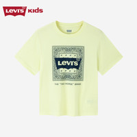 Levi's李维斯童装男童纯棉短袖T恤夏季儿童腰果花纹休闲短T上衣 星空绿 160 /76 【身高152-158cm】 160/76