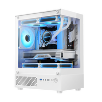 Sumtax/迅钛 无立柱全景房MINI电脑机箱台式主机matx水冷侧透游戏 玄武MINI-黑色【U3版】+GX450电源