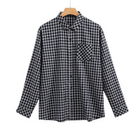 真维斯男装2025春季复古流行舒适时髦ins男款格子长袖衬衫KF 深蓝2530 XL