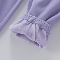 迪士尼（DISNEY）童装儿童女童加绒针织分割长裤时尚洋气裤子24冬DB441AA12紫160 矿物紫【加绒】女