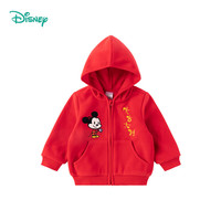 迪士尼宝宝 春季男女童时尚休闲卡通舒适百搭儿童外套 213S1514大红 100
