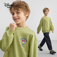 迪士尼（Disney）童装男女童儿童卫衣2025年春秋上衣宝宝套头T恤唐老鸭衣服 深芥末绿 150 150cm