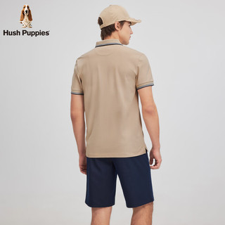 Hush Puppies【经典休闲】暇步士男装春夏撞色线条短袖POLO衫 079深杏1 3XL XXXL