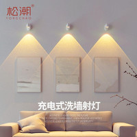 松潮 充电式射灯 筒灯 嵌入式壁灯 感应灯 无线家用 香槟金