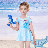 迪士尼美人鱼公主儿童泳衣宝宝女童2025小童可温泉游泳衣女孩泳装 静海蓝【连体裤】卡码拍大 110 【高110-120cm重40-50斤】